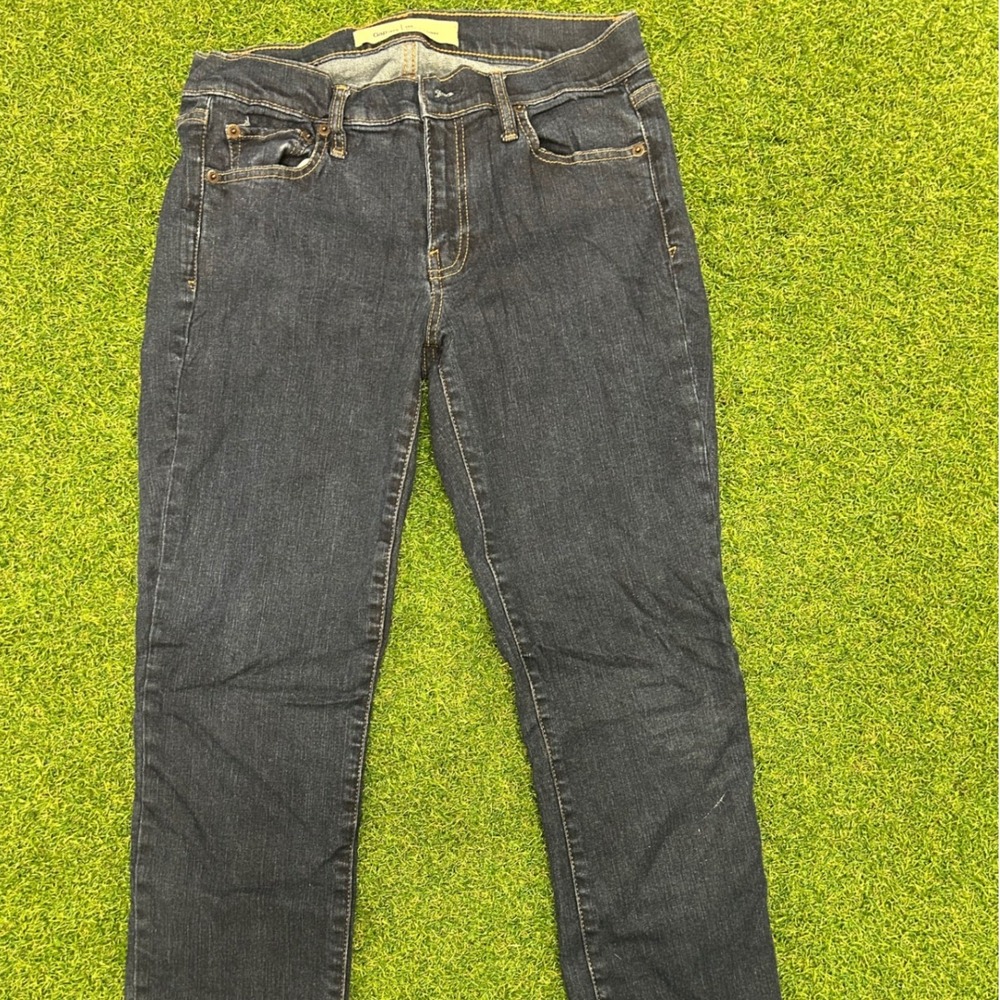 Gap‎ 1969 Real Straight Jeans Womens 26R Dark Wash Indigo Denim Stretch Pants